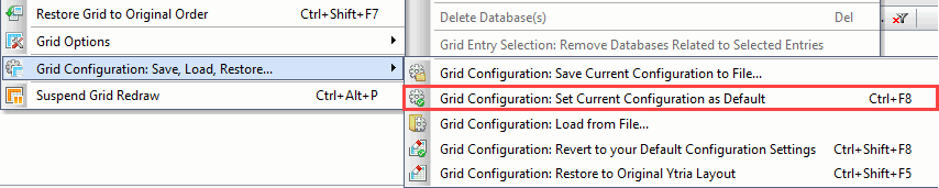 'Grid Configuration: Save current grid configuration as default' - menu