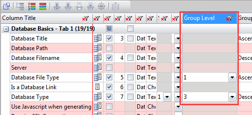 Grouping hierarchy by changing the column's Group Level
