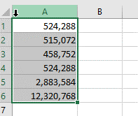 'Copy from Current Column' spreadsheet example