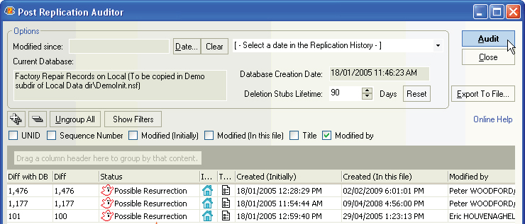 scanez post replication auditor