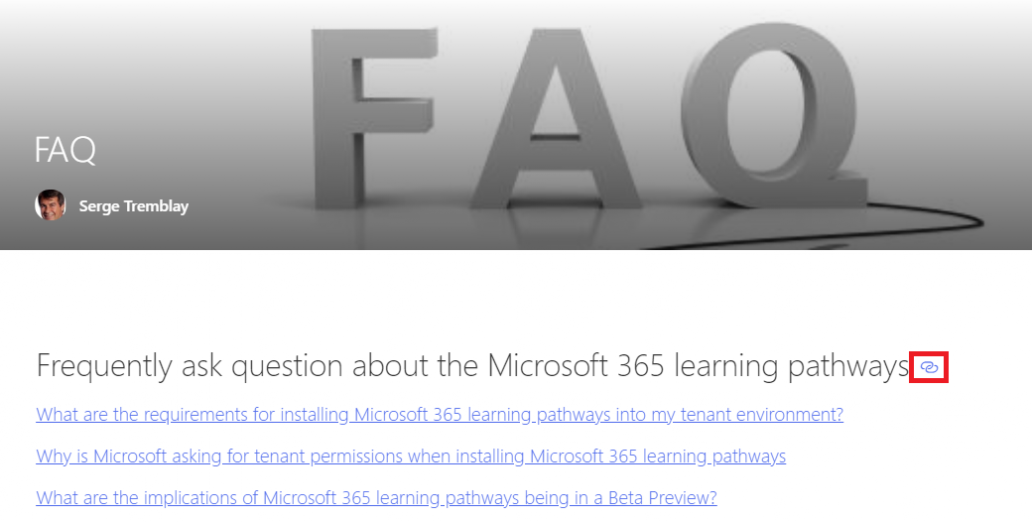 faq in sharepoint link