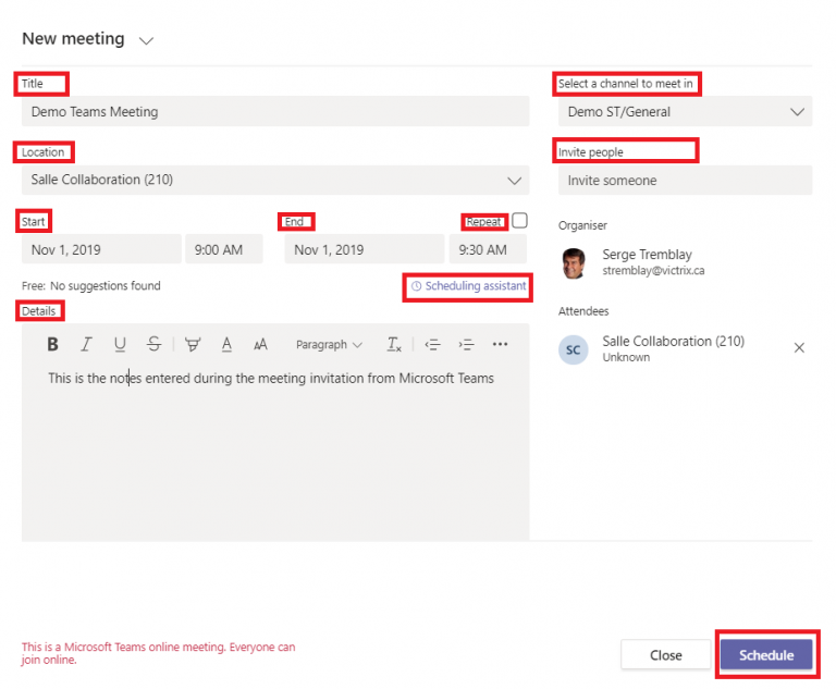 How to schedule a meeting in Microsoft Teams - Ytria