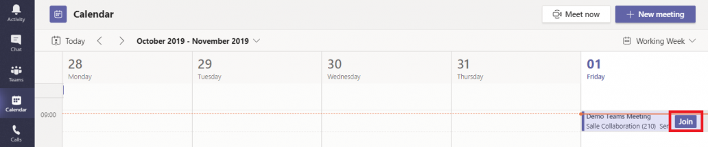 schedule meeting in teams