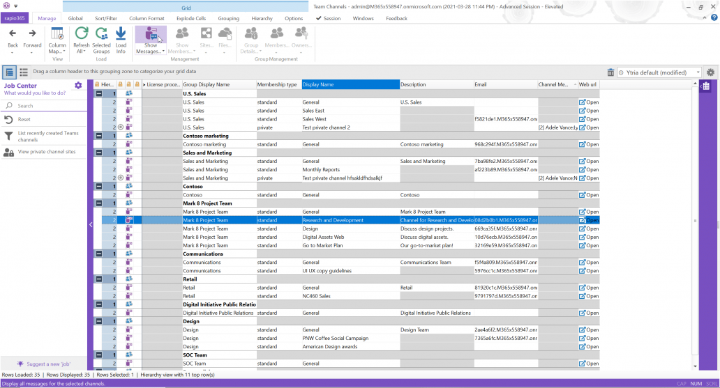 Microsoft teams channel management