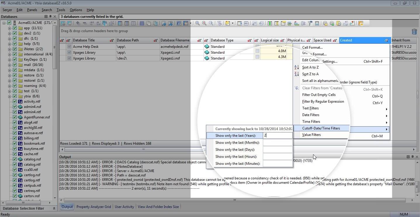 v16-5 flexygrid cutoff date filters