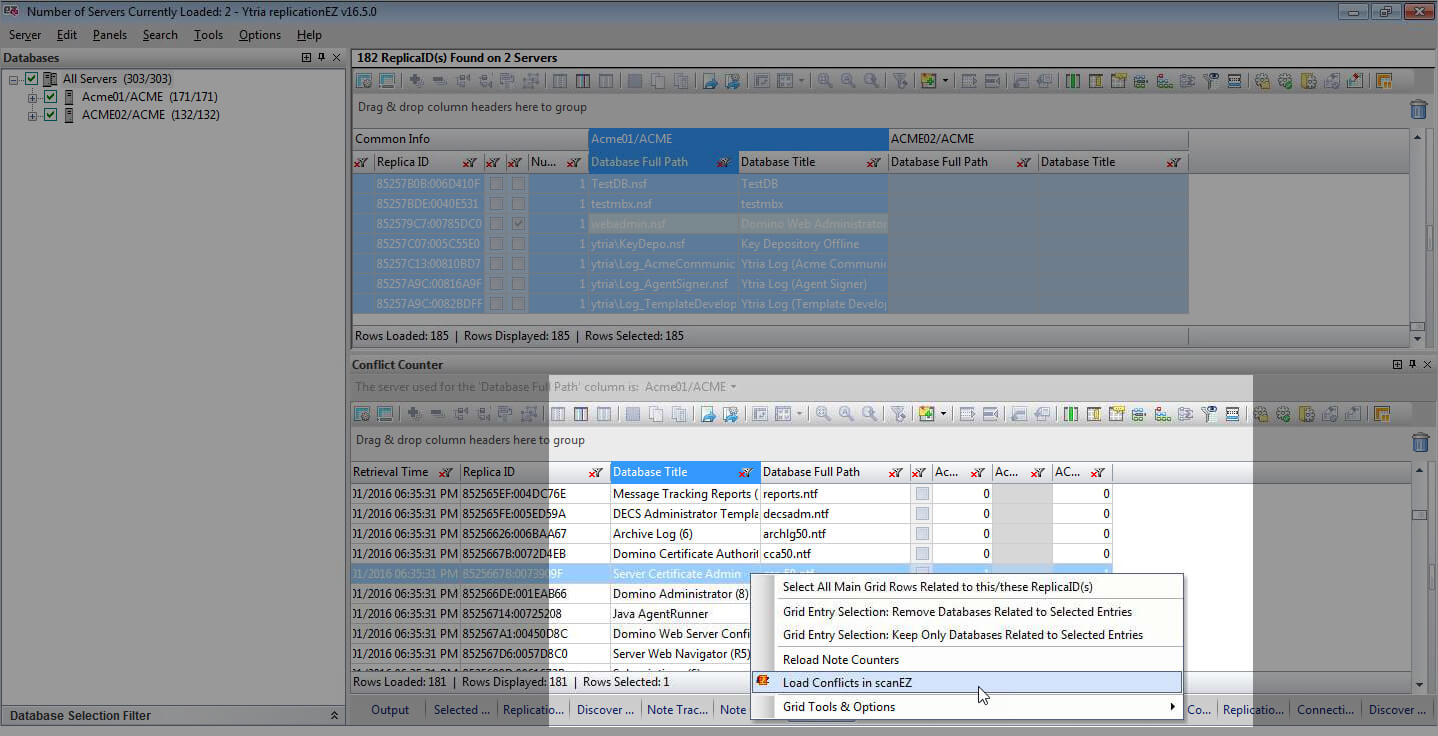 v16-5 replicationEZ load conflicts