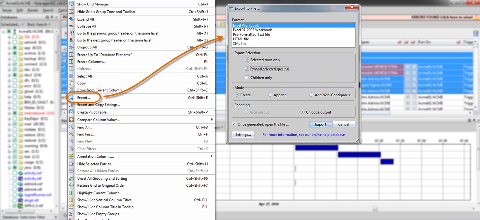 flexygrid export